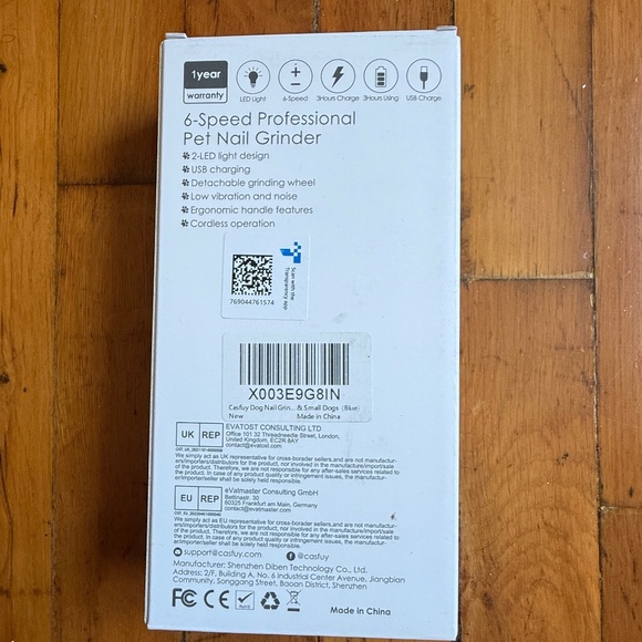 Casfuy 6 Speed Professional Pet Nail Grinder Blue Open Box Rechargeable Electric - Picture 4 of 4